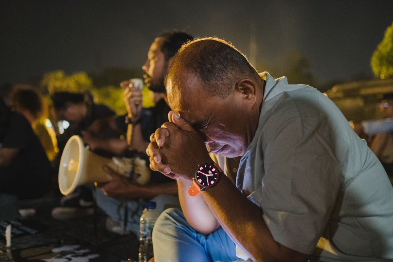 Doa bersama digelar di depan Monumen Bajra Sandhi, Denpasar, Minggu (13/9/2026). (Foto: PFI Bali for jatimnow.com)