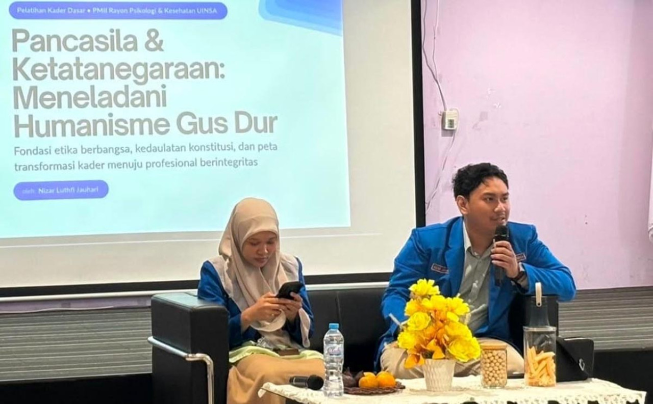 Nizar Luthfi Jauhari resmi mendaftar sebagai calon Ketua Umum PMII Surabaya 2026 dengan mengusung gagasan Tumbuh Serentak dan tiga pilar utama. (Foto: FJN for jatimnow.com)