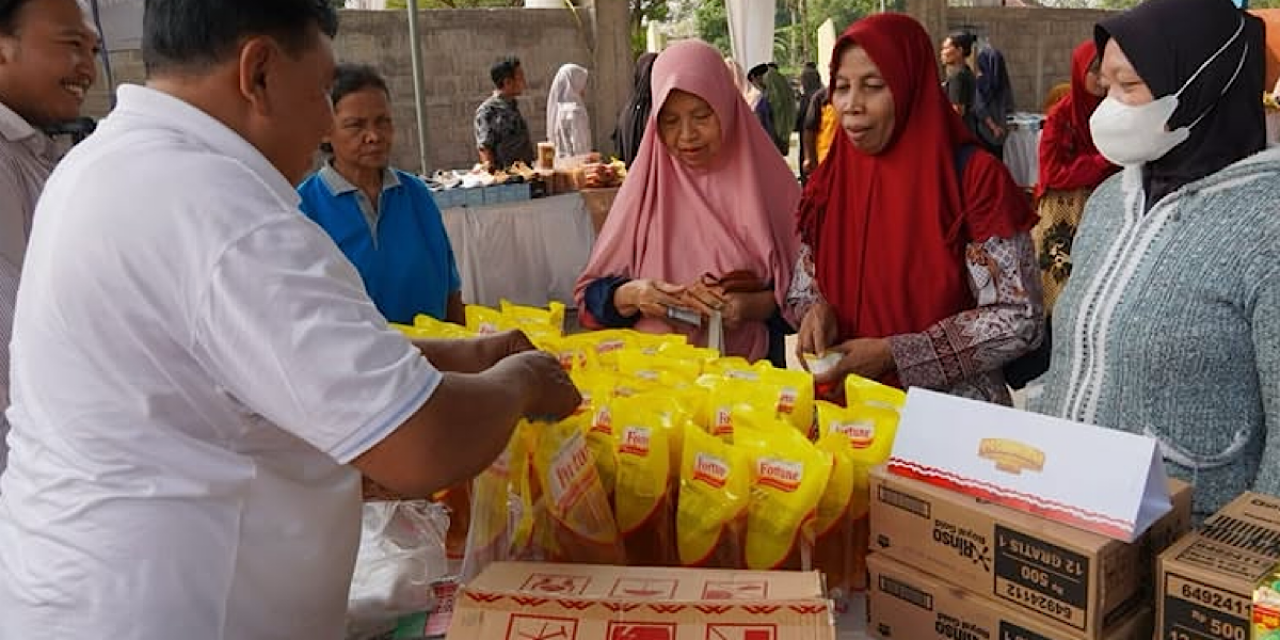 Pasar Murah Tahap II 2026 yang digelar di Taman Talasari, Desa Wonoasri, Kecamatan Grogol. (Foto: Pemkab Kediri/jatimnow.com)