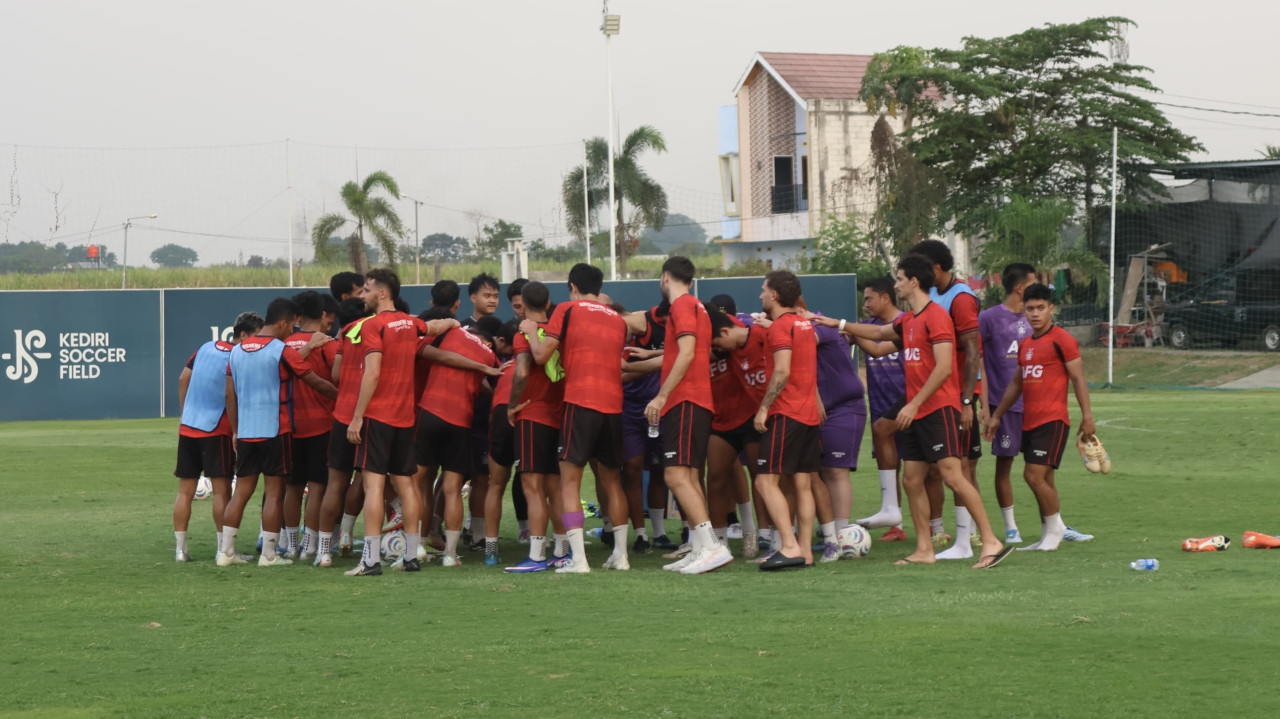 Persik Kediri berlatih di jeda kompetisi. (Foto: Persik Kediri/jatimnow.com)
