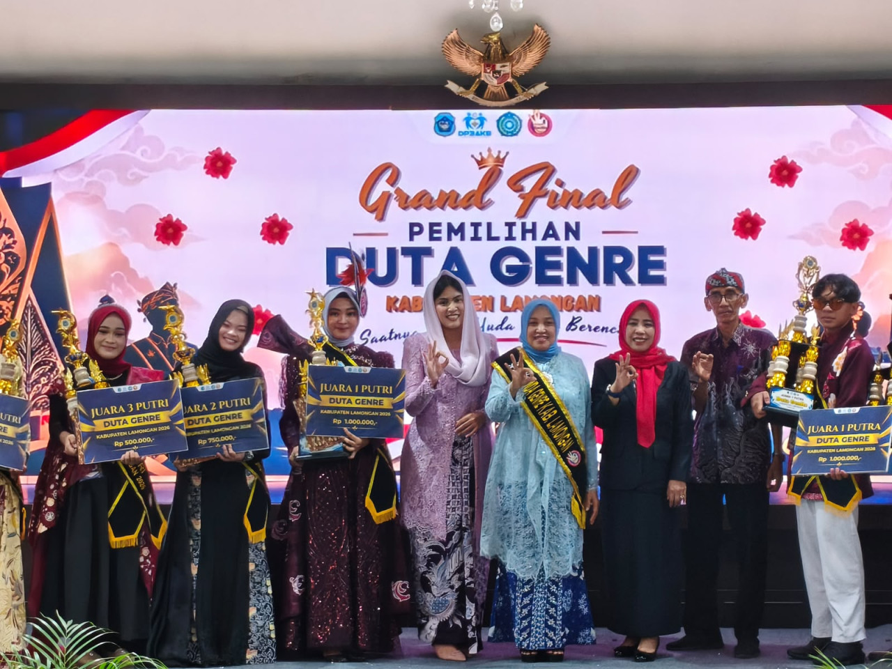 Pemilihan Duta Genre 2026 di Pendopo Lokatantra Kabupaten Lamongan. (Foto: Adyad Ammy Iffansah/jatimnow.com)