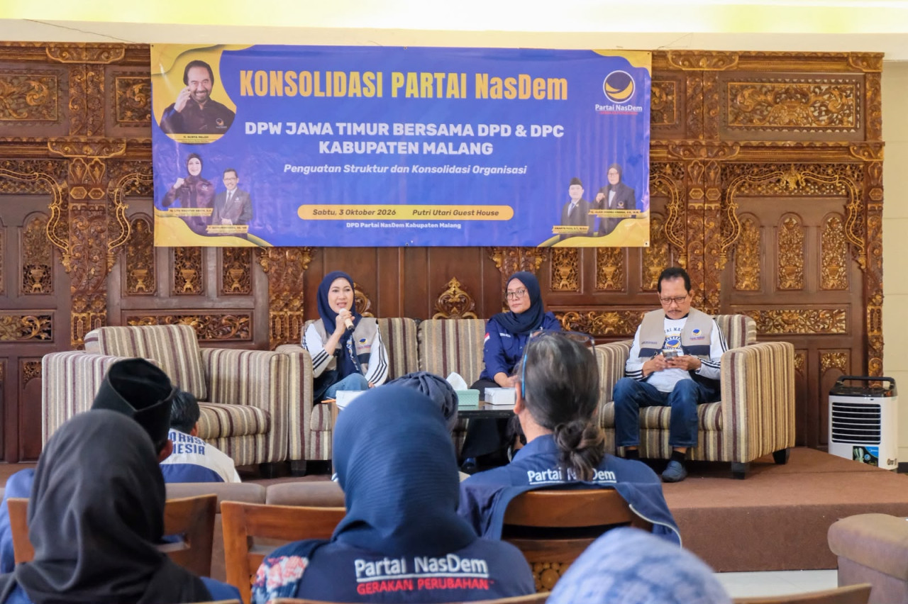 Lita Machfud Arifin memimpin konsolidasi Parati NasDem di Malang Raya (foto: NasDem Jatim for jatimnow.com)