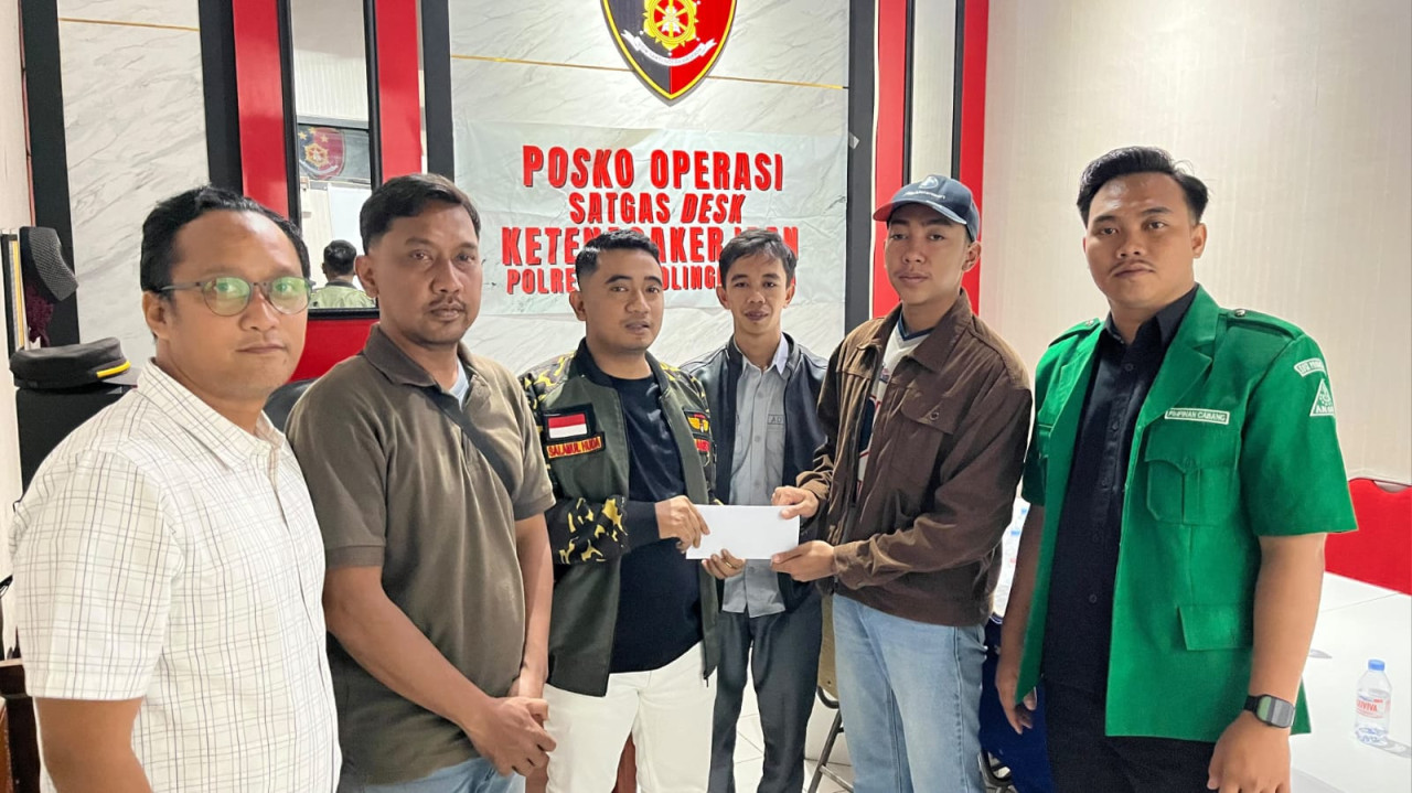 LBH GP Ansor Probolinggo mendampingi penyelesaian perkara hilangnya tas berisi uang tunai Rp9 juta milik seorang pemilik warung kopi di Kota Probolinggo. (Foto: Ide Farid/jatimnow.com)