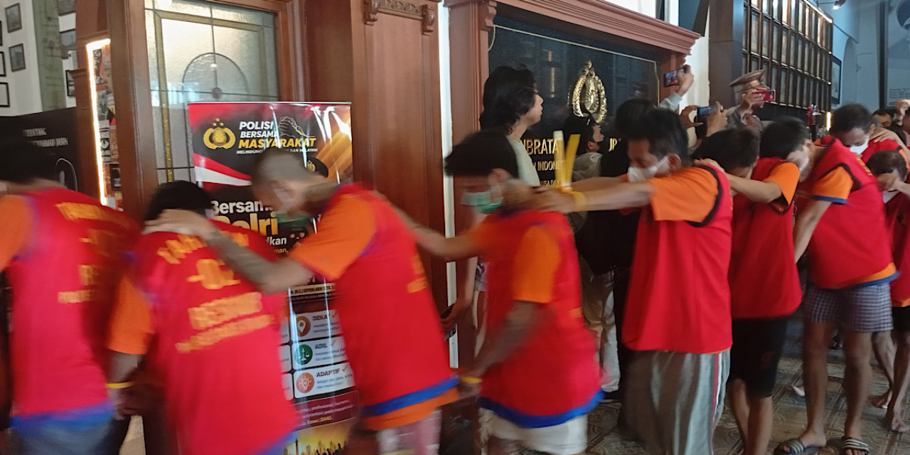 Para pelaku pencurian kendaraan bermotor (curanmor) di Surabaya. (Foto: Sujianto/jatimnow.com)