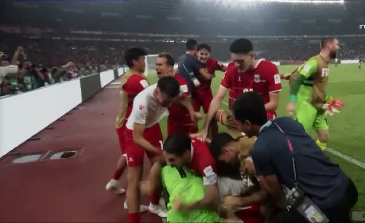 Pemain Timnas Indonesia merayakan kemenangan atas Bangladesh. (Foto: tangkapan layar)