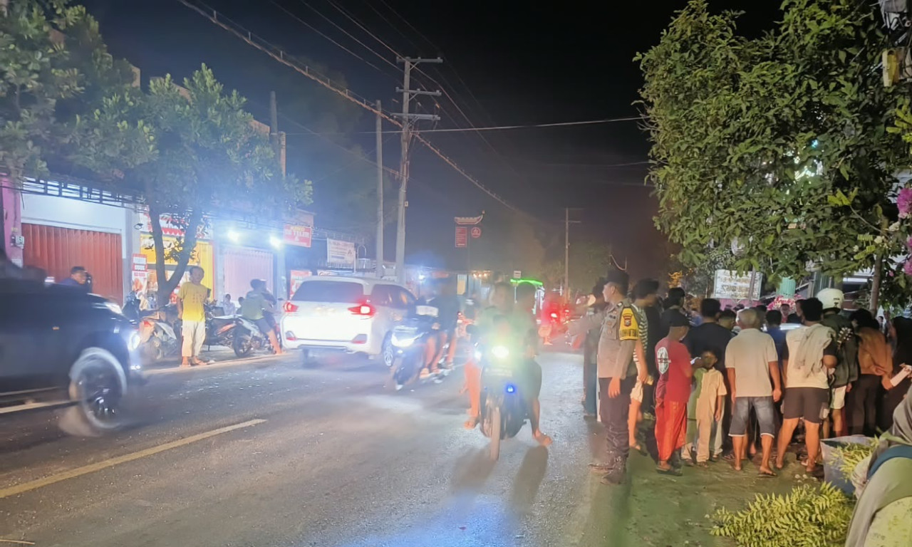 Tempat kejadian perkara kecelakaan tunggal di Paciran Lamongan. (Foto : Humas Polres Lamongan for jatimnow.com