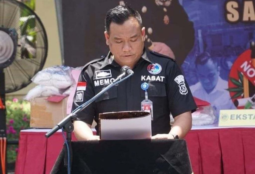 Kasatresnarkoba Polrestabes Surabaya, AKBP Memo Ardian dalam sebuah acara sebelum Pandemi Covid-19