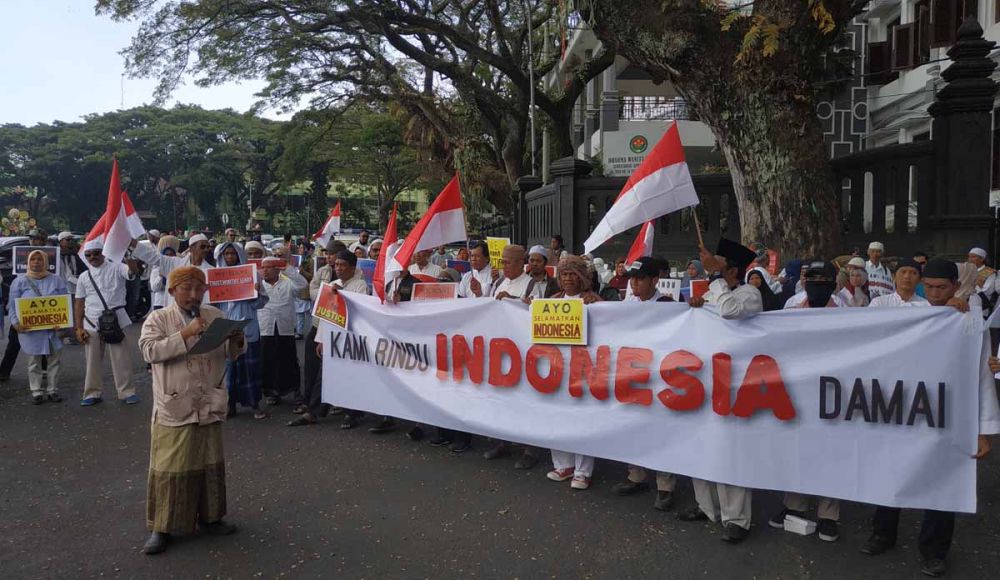 Aksi Dukung MK dan KPU dari Kota Malang: Kami Rindu Indonesia Damai