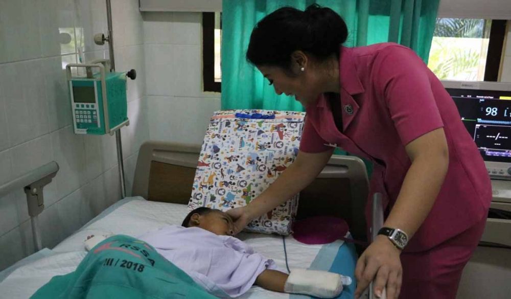 Afwan terbaring di RSUD Saiful Anwar Malang