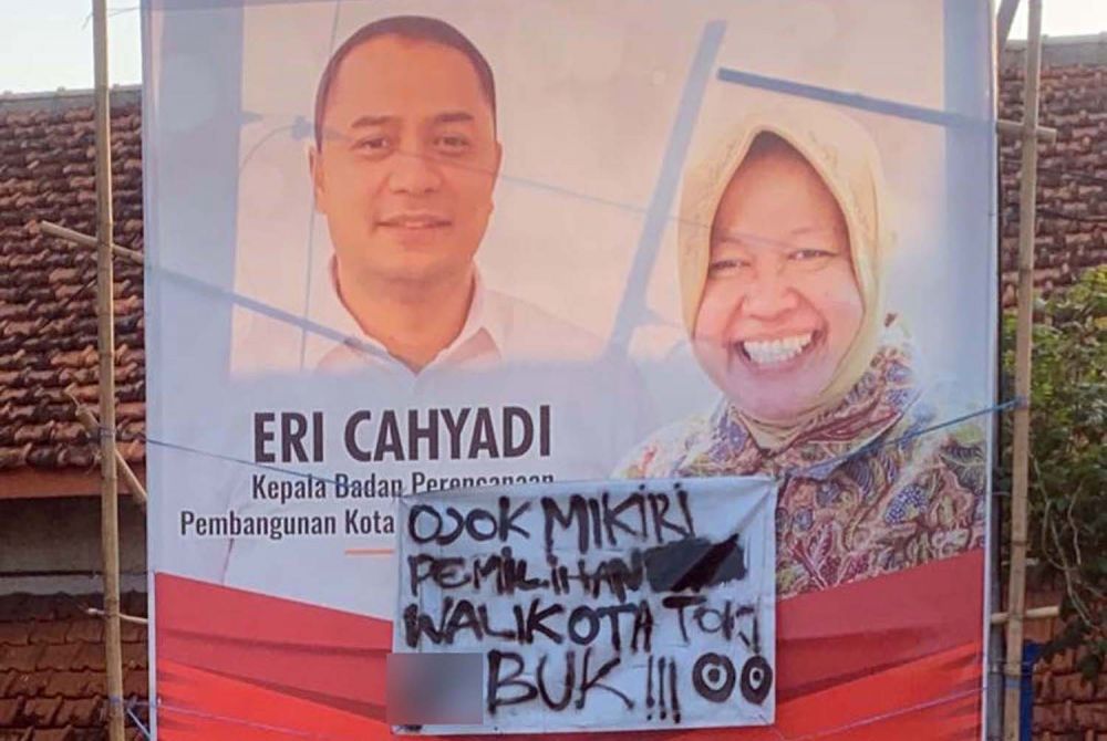 Baliho Wali Kota Risma dan Eri Cahyadi