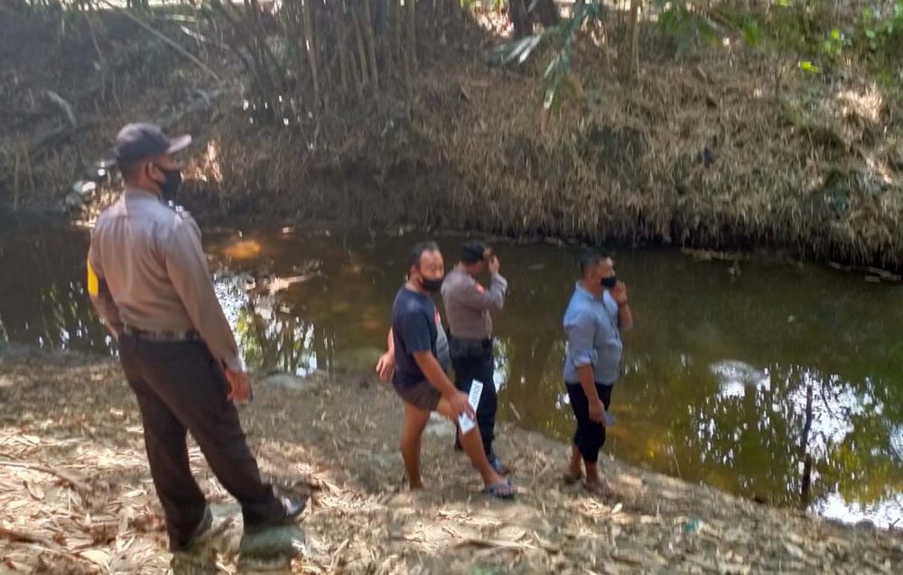 Polisi mendatangi lokasi tenggelamnya balita hingga ditemukan meninggal
