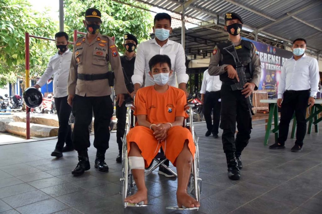 Satu dari empat bandit kelompok Maluku dilumpuhkan kakinya oleh Satreskrim Polres Trenggalek