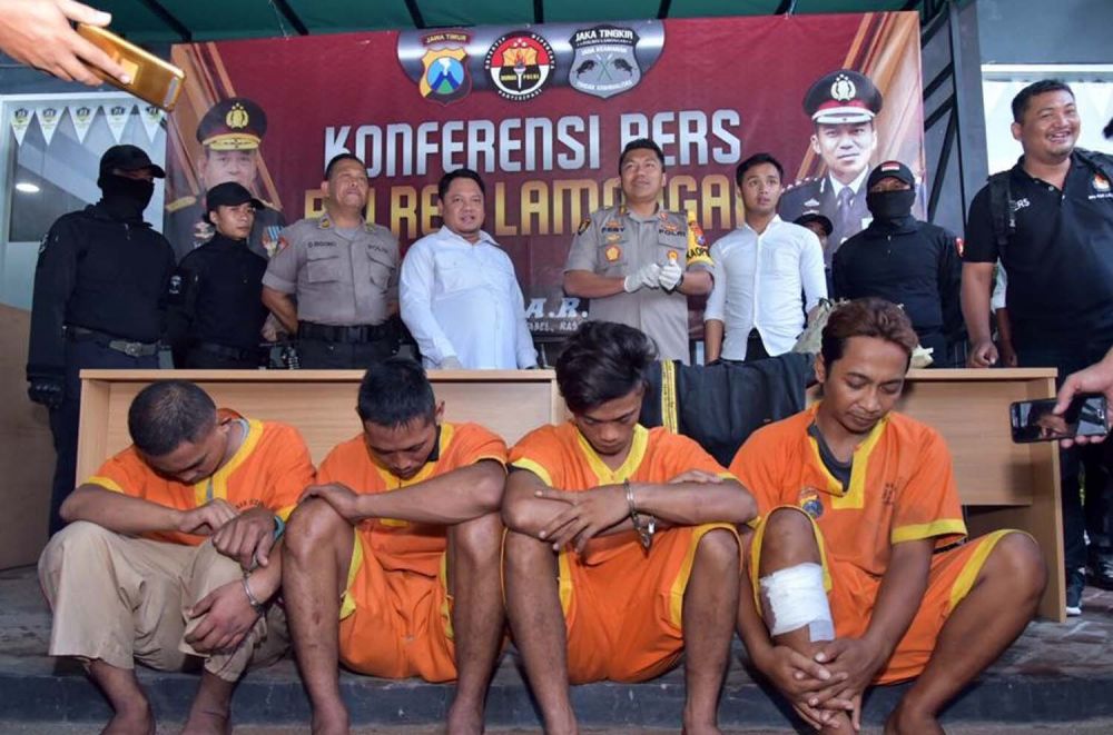Empat Orang Komplotan Bandit Motor 30 TKP Diringkus di Lamongan