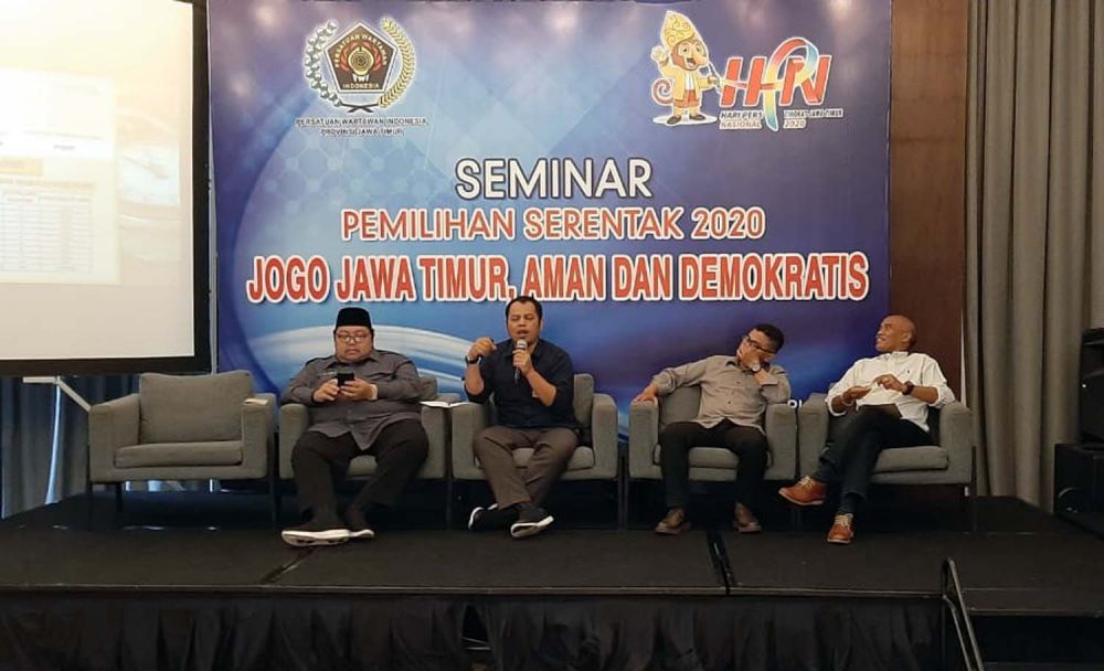 Seminar Pemilihan Serentak 2020 'Jogo Jawa Timur Aman dan Demokratis' yang digelar PWI Jatim di Surabaya