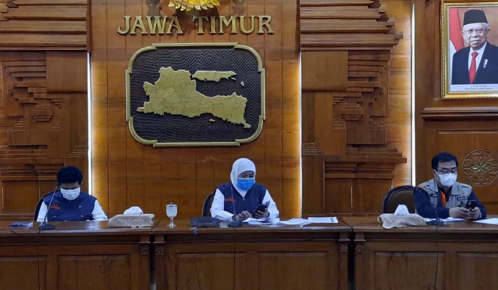 Gubernur Jatim Khofifah Indar Parawansa di Gedung Negara Grahadi, Surabaya