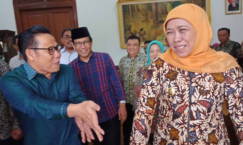 Cak Imin saat bertemu Gubernur Khofifah di Gedung Negara Grahadi, Surabaya