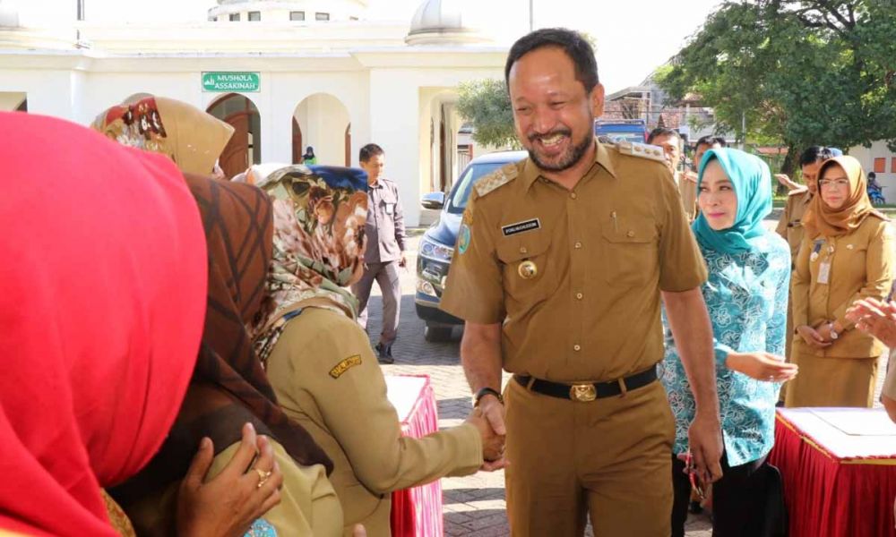 Bupati Ipong dalam acara Pemantapan Program Kependudukan, KB dan Pembangunan Keluarga (KKBPK) di Gedung Terpadu Pemkab Ponorogo