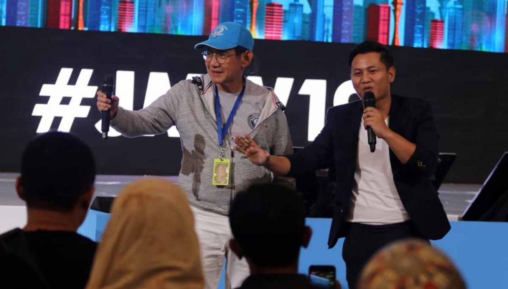 Plt Bupati Trenggalek, Muhammad Nur Arifin (kanan) dalam Jakarta Marketing Week 