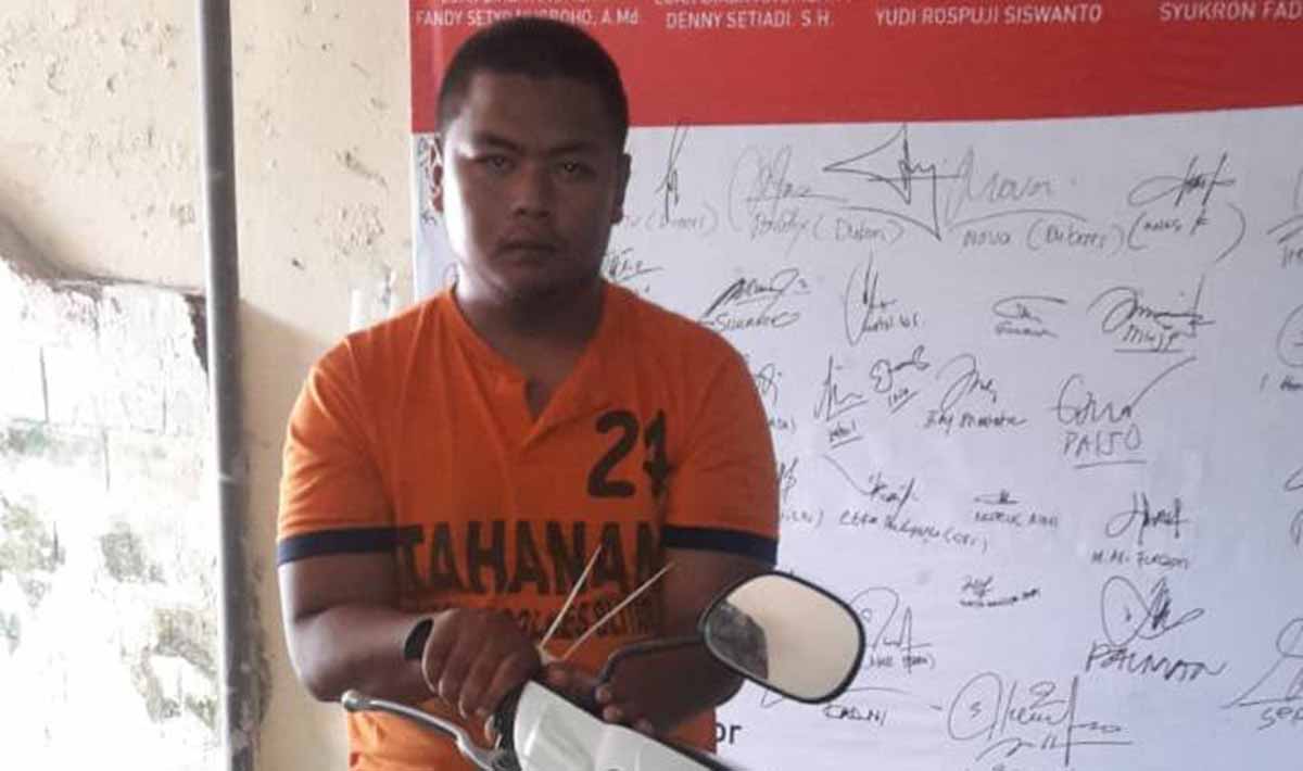 Tersangka Andrianto dilaporkan atas dua kasus pencurian