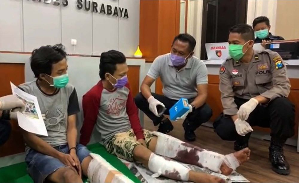 Tangkapan layar video jumpa pers daring ungkap kasus curas Unit Jatanras Satreskrim Polrestabes Surabaya