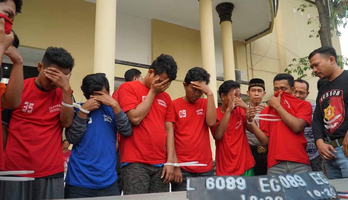 8 begal motor yang diringkus Polrestabes Surabaya diawal tahun 2019