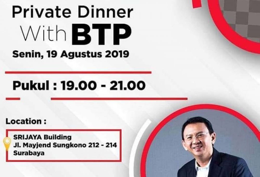 Poster digital 'Private Dinner With BTP' yang viral