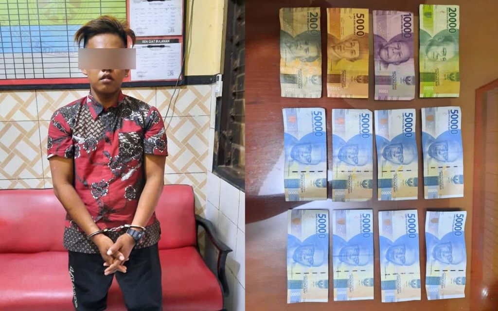 Pelaku dan barang bukti diamankan di Mapolsek Pohjentrek, Polres Pasuruan Kota