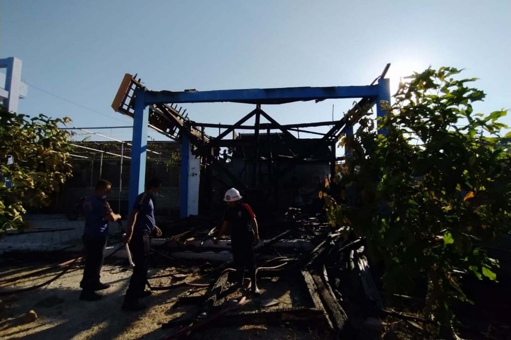 Salah satu ruangan di SMP 1 Muhammadiyah Ponorogo yang terbakar