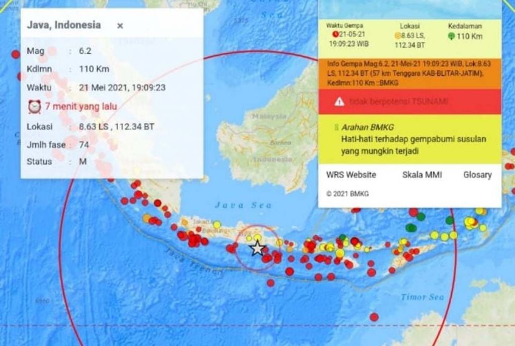 Gempa guncang Blitar