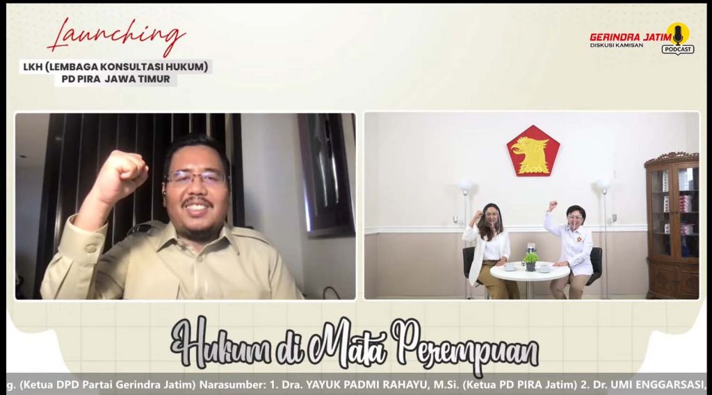 Ketua Gerindra Jatim Anwar Sadad hadir secara virtual dalam pembentukan Lembaga Konsultasi Hukum