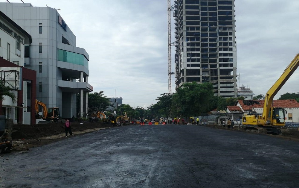 Jalan Raya Gubeng telah mulus/ Foto-foto: Arry Saputra - jatimnow.com.