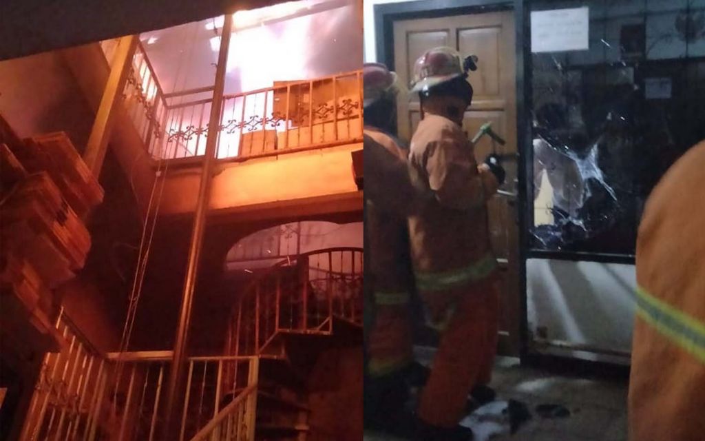 Kolase kebakaran gudang pembuatan sound system di Surabaya