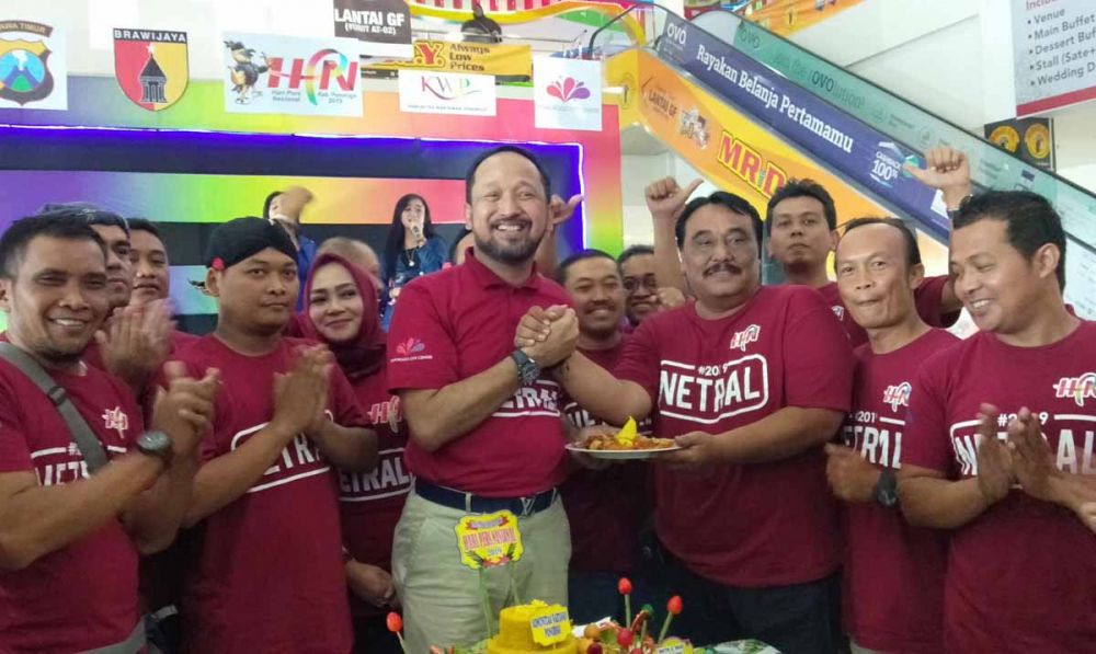 Bupati Ponorogo, Ipong Muchlissoni saat menghadiri puncak peringatan HPN di Ponorogo