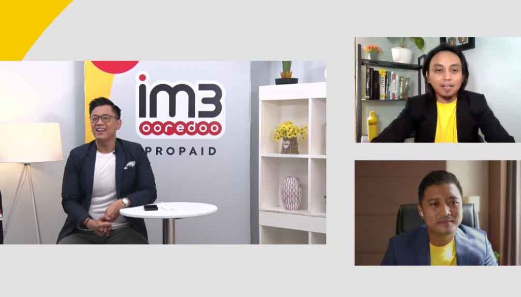 SVP Head of Brand Management and Strategy, Fahroni Arifin dan VP Head of Prepaid Marketing, Tepi Aditia di acara peluncuran IM3 Ooredoo Propaid secara virtual 