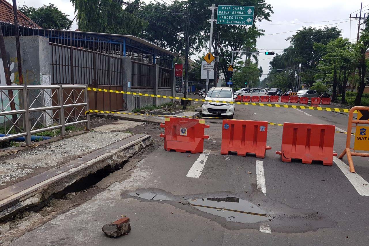 Kondisi jembatan Jalan Kartini pada Minggu, (11/3/2018) pagi.