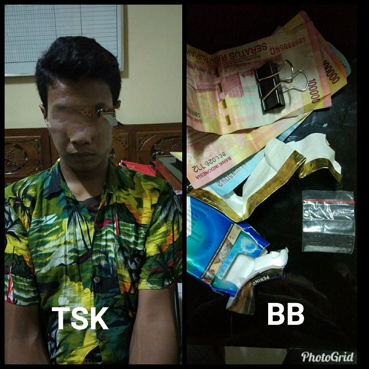 Tersangka dan barang bukti yang disita petugas