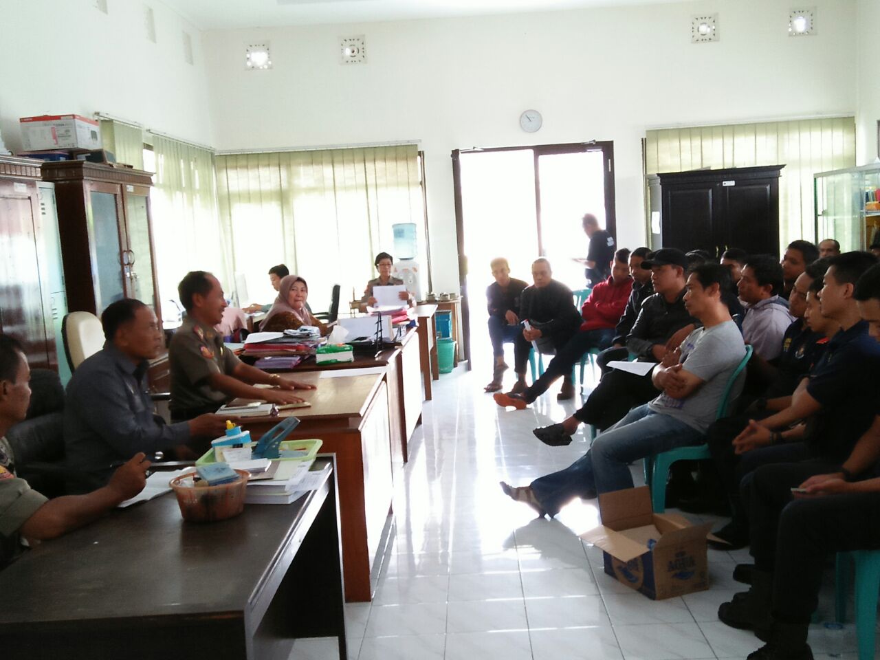 Pertemuan anggota Damkar di Kantor Satpol PP