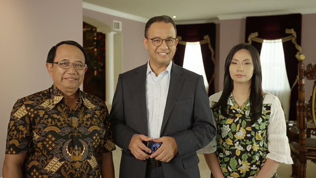Bupati Biltar Rijanto (kiri) bersama Gubernur DKI Jakarta Anies Baswedan dan Sutradara Hollywood Livi Zheng.