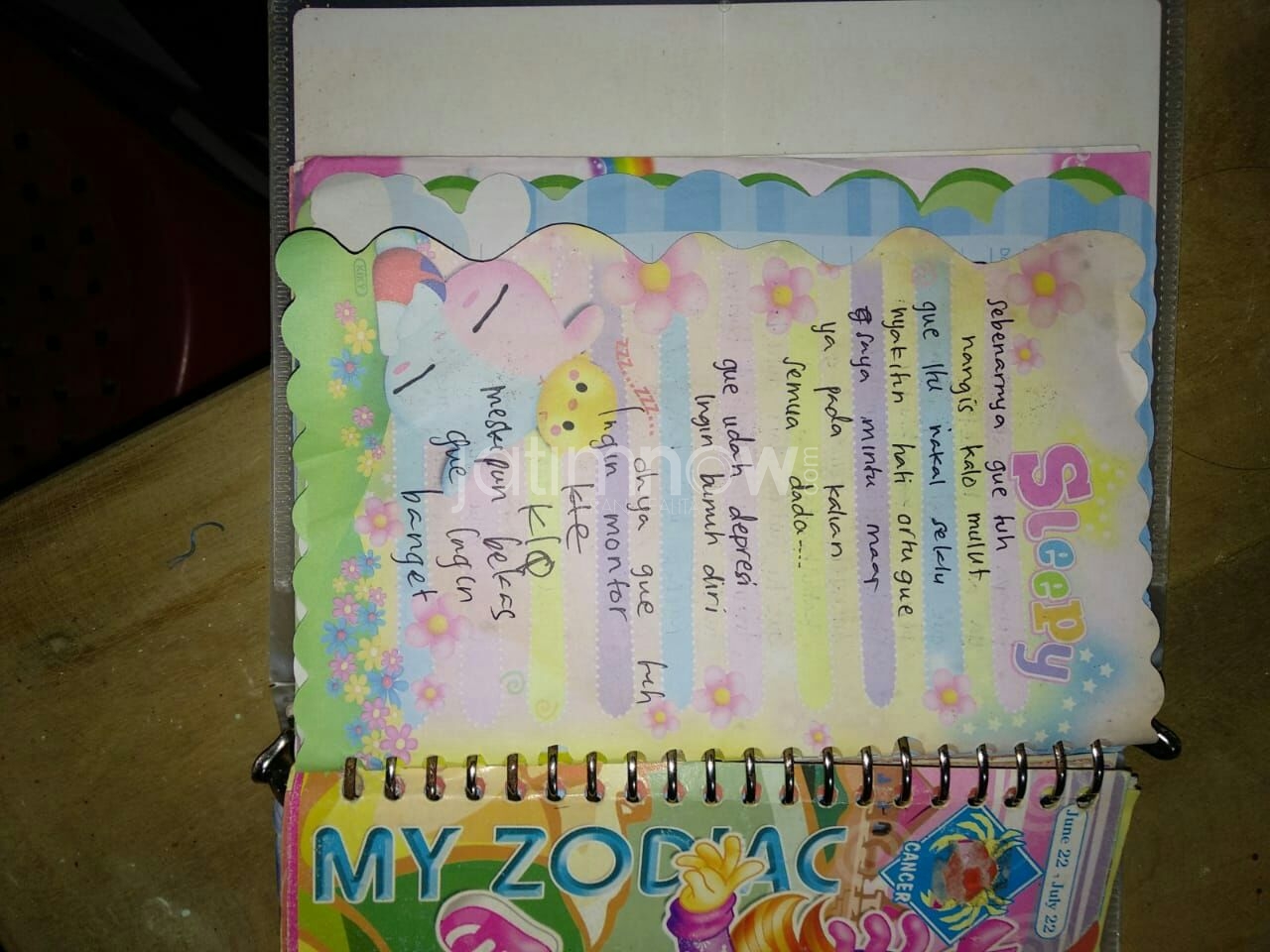 Buku diary korban./Foto: CF Glorian.