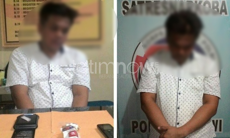 Tersangka dan barang bukti.