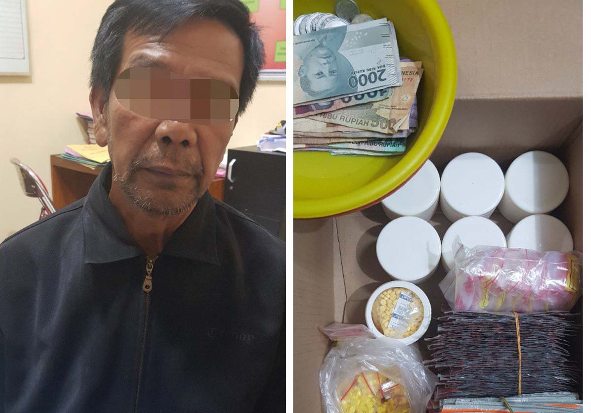 Tersangka dan barang bukti.