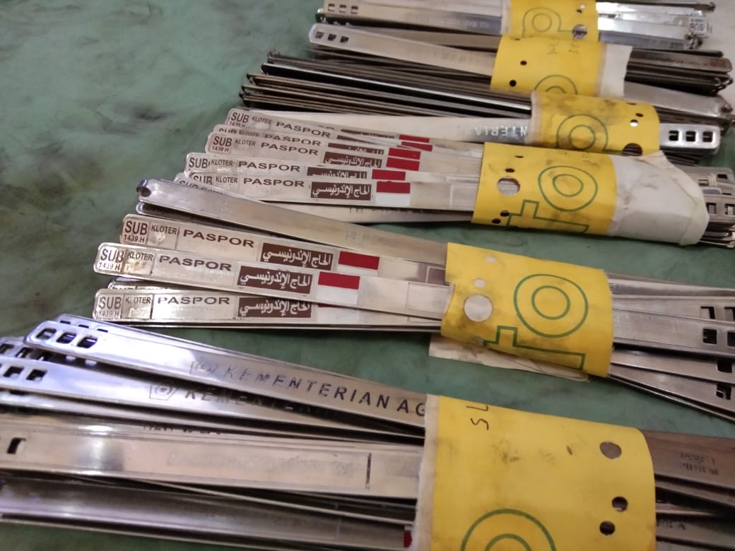 Gelang Stainless steel untk Calon Jemaah Haji.