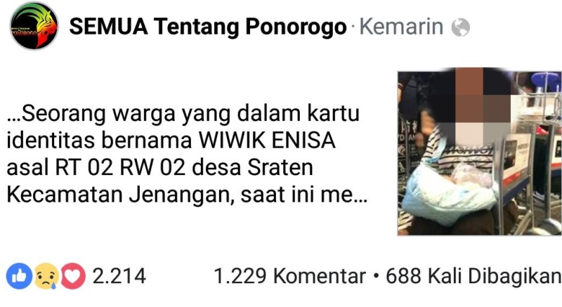 Screenshot postingan Facebook yang viral/Mita Kusuma