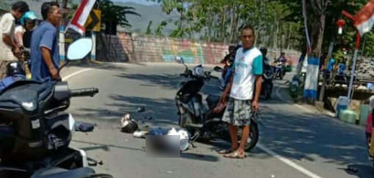 Korban saat masih tergeletak di jalan