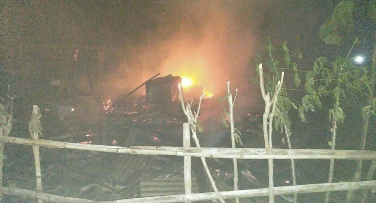 Rumah Heriyanto yang terbakar