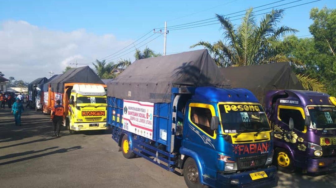 Pemkab Blitar Kirim 8 Truk Logistik untuk Korban Gempa di Lombok