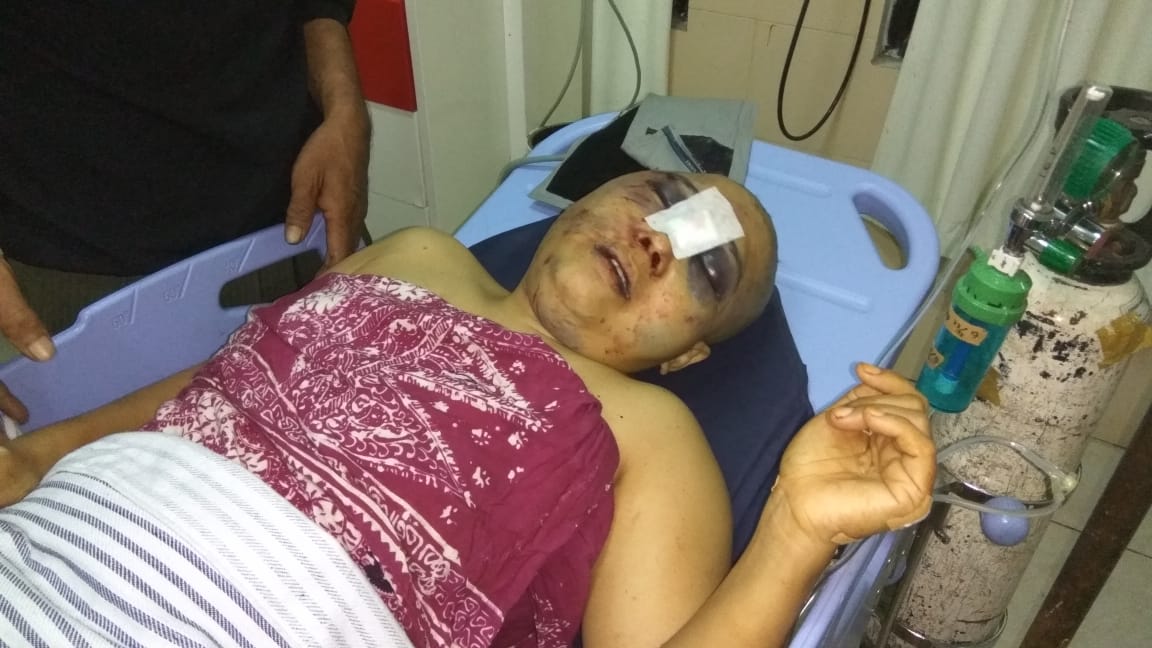 Korban saat di rawat di rumah sakit
