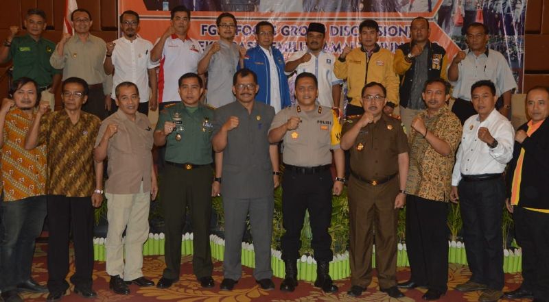 Suasana deklarasi pemilu damai dan FGD Polres Madiun Kota, Selasa (2/10/2018).