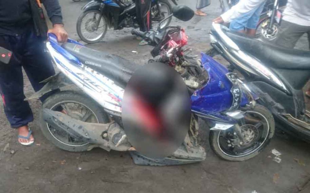 Motor korban yang mengalami kerusakan parah