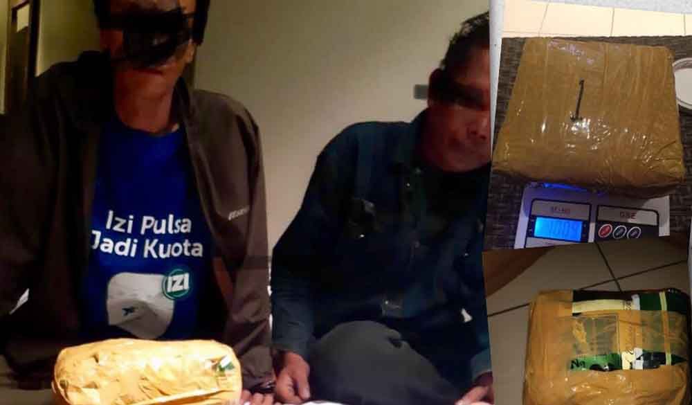 Kedua pelaku dan sabu 3 kilogram diamankan Polda Jatim